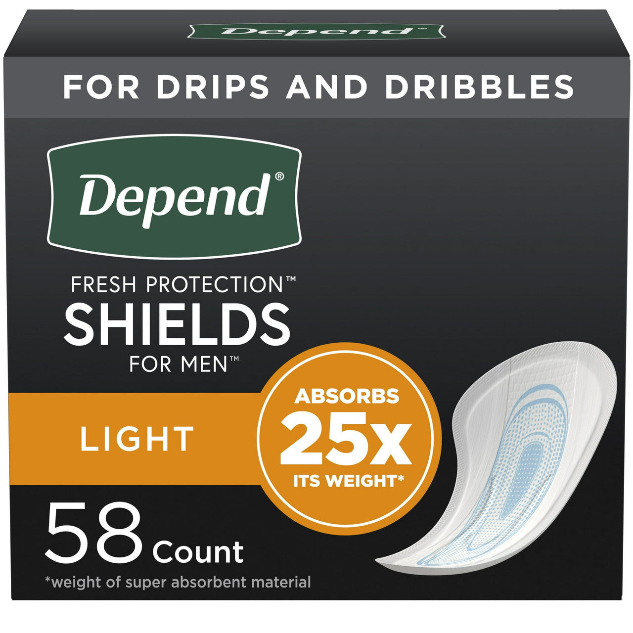 Depend Shields For Men - 58 Ea, 3 Pack